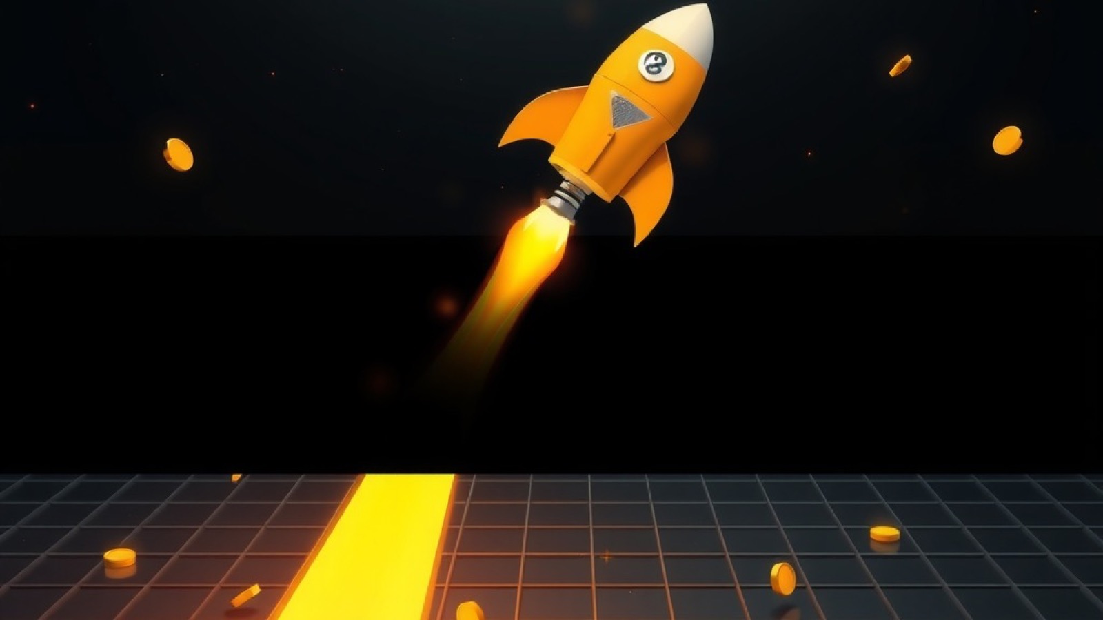 Lucky Spin crash games with a glowing rocket climbing a steep curved light trail over a dark grid